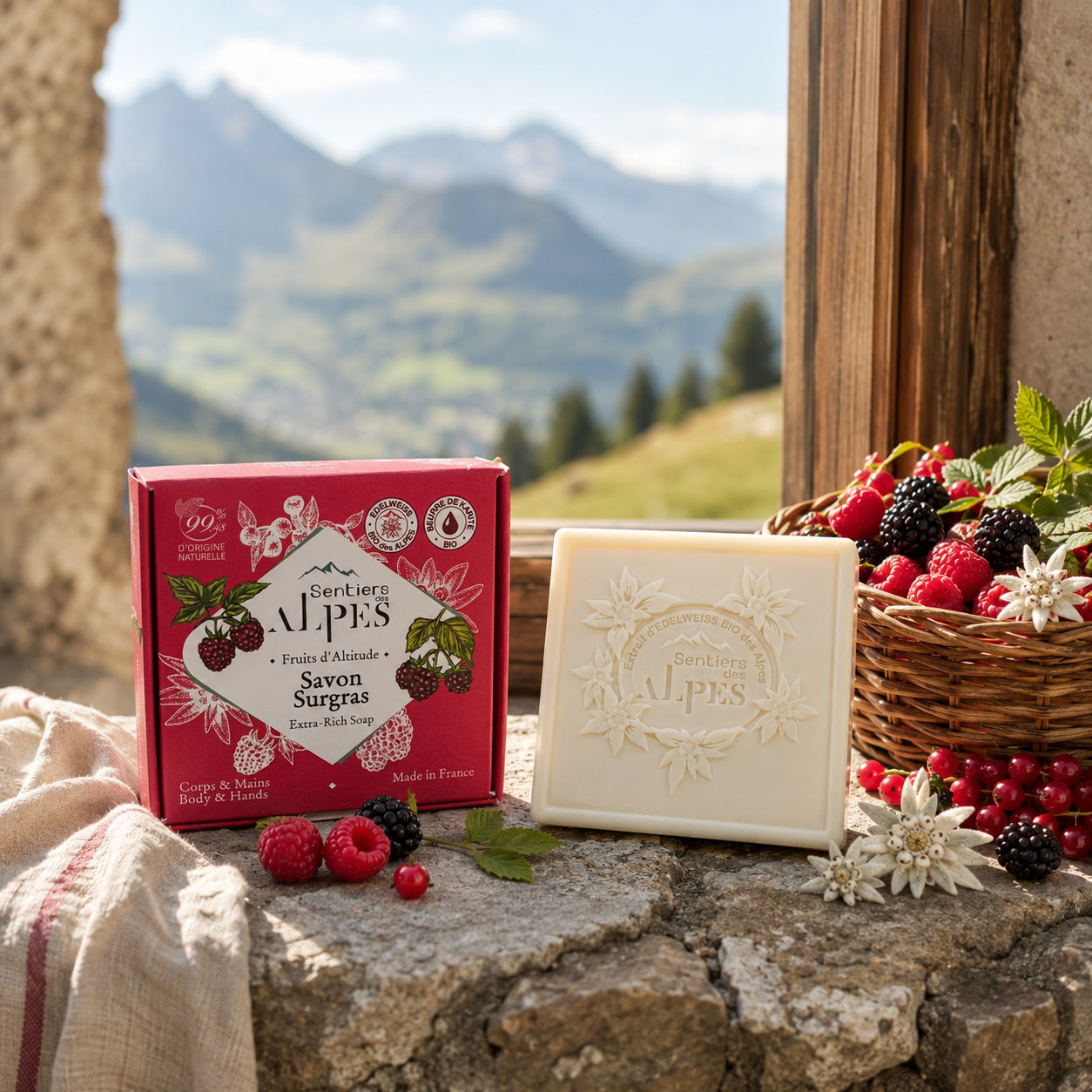 Rituel journalier du savon surgras Fruits d'Altitude - Sentiers des Alpes