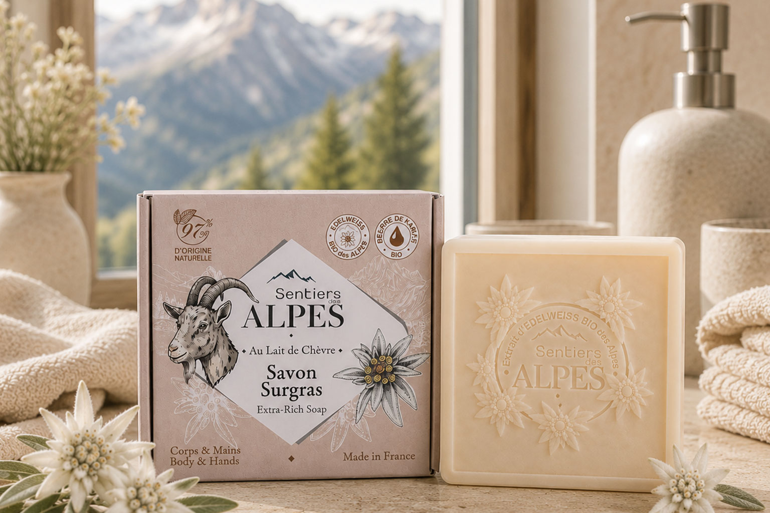 Savon au Lait d'Anesse dans son cadre alpin - Sentiers des Alpes
