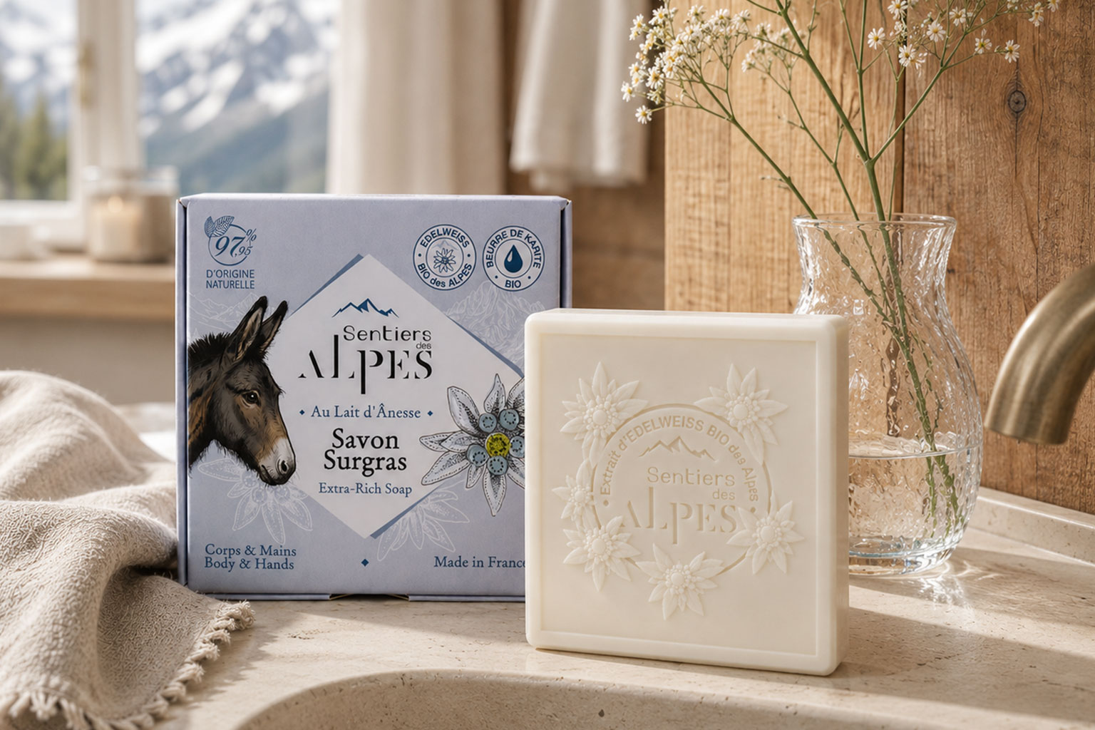 Savon au Lait d'Anesse dans son cadre alpin - Sentiers des Alpes