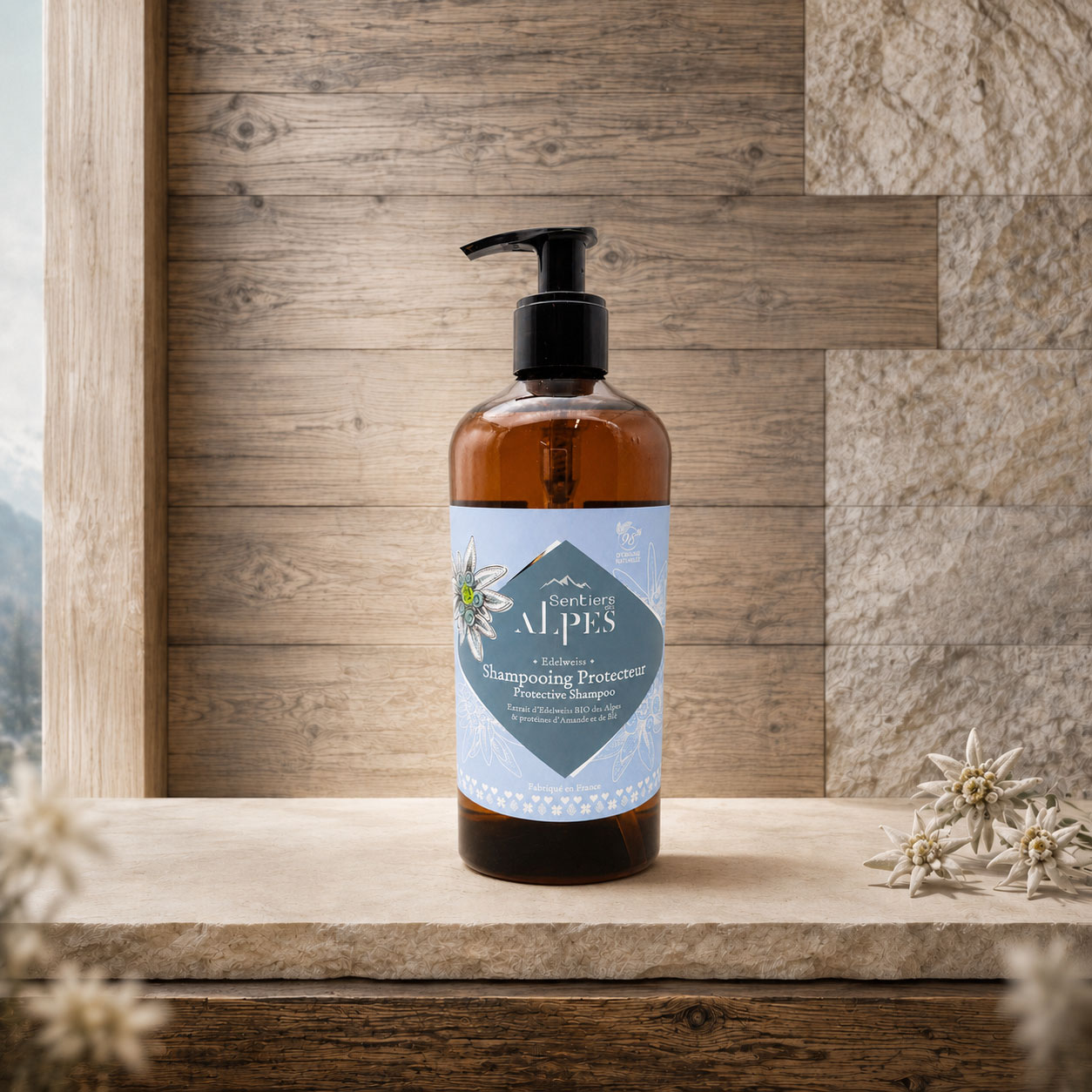 Shampooing protecteur Edelweiss 500 ml – Sentiers des Alpes